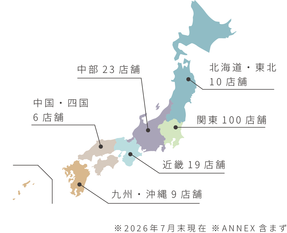 全国に約170店舗展開